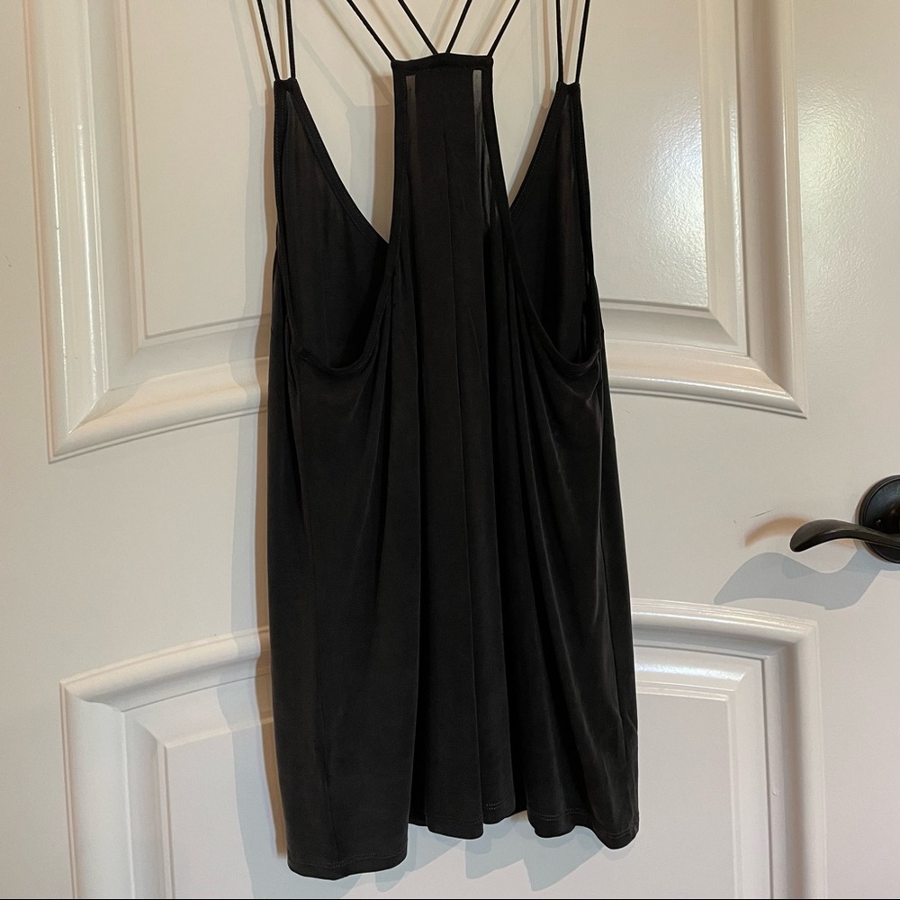 7 For All Mankind Charcoal Double Strap Camisole (Small) - Picture 7 of 11